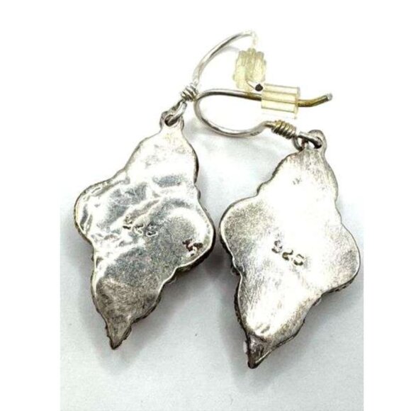 Sterling Silver & Turquoise Dangle Earrings - Picture 3 of 3